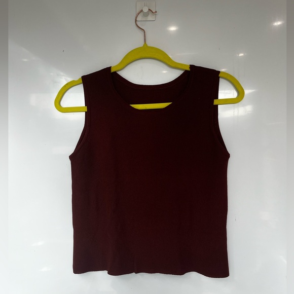 Burgundy Knit Tank Top - Picture 1 of 2